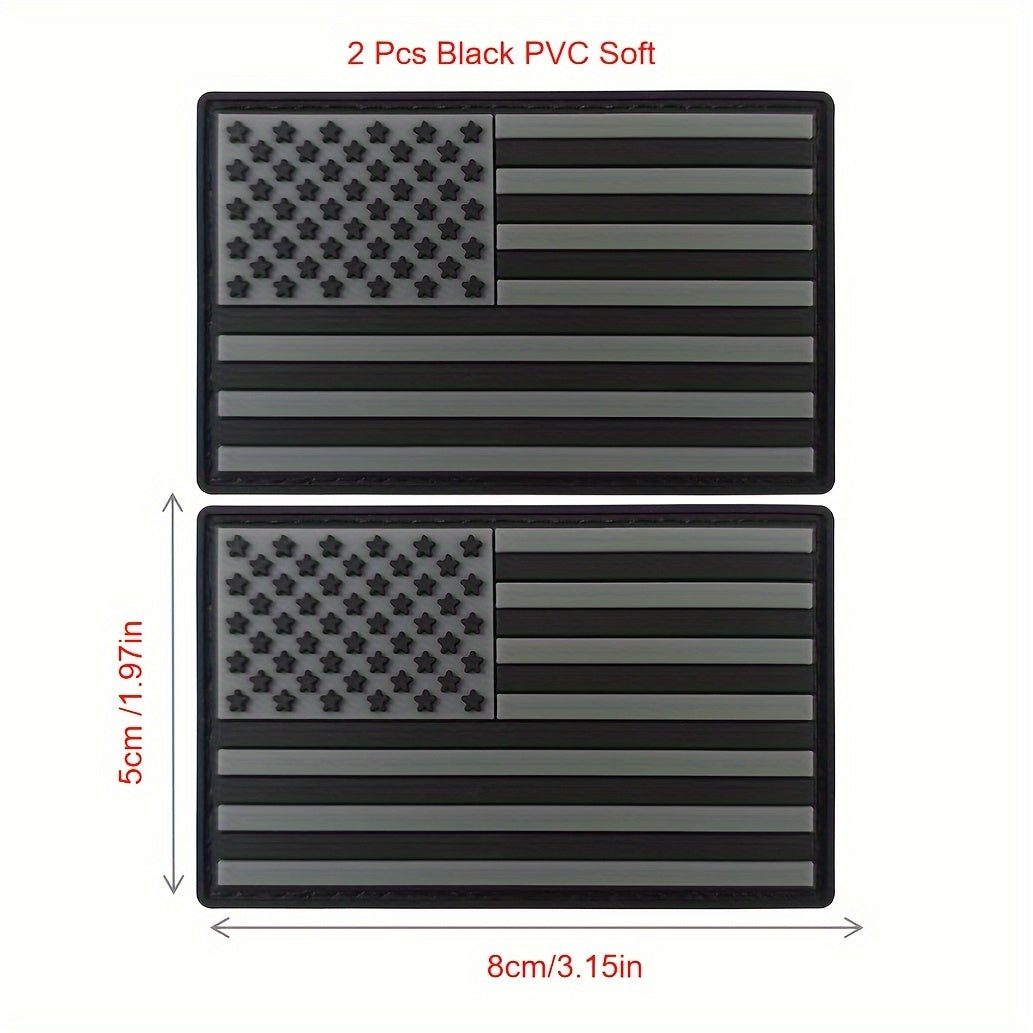 2pcs IR Reflective Flag PVC Patches for Backpacks Hats Jackets Pants