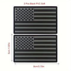 2pcs IR Reflective Flag PVC Patches for Backpacks Hats Jackets Pants