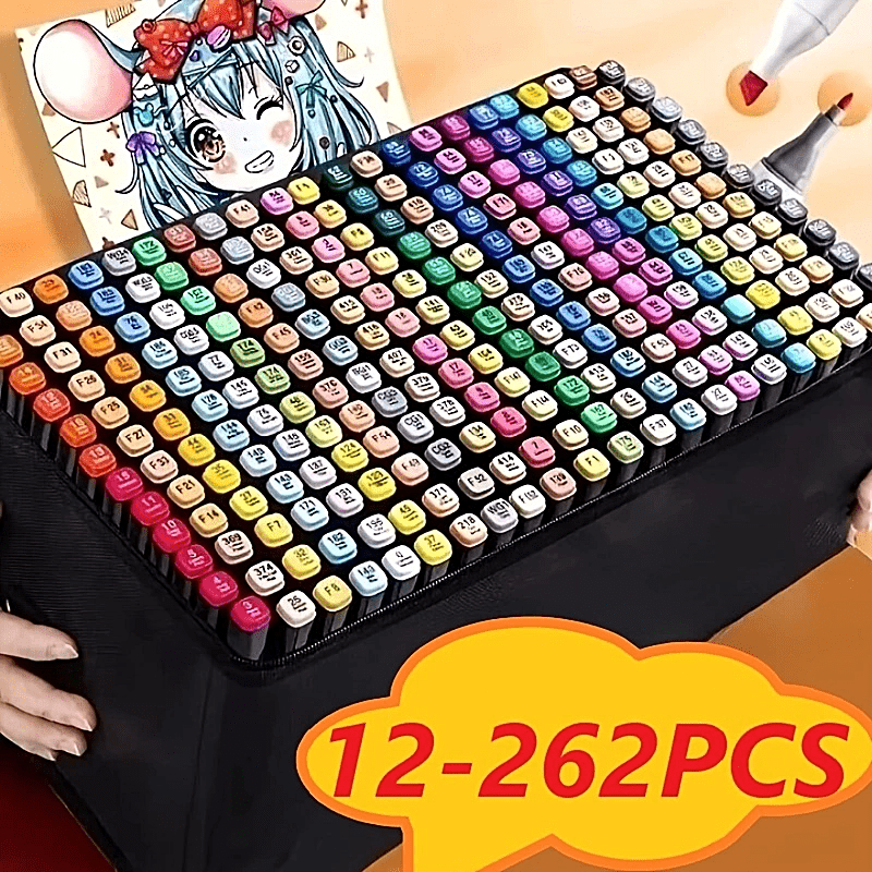 12pcs 262pcs Art Markers Double Ended Sketch Markers Set For Drawing Comics
