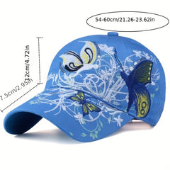 Sequin Butterfly Embroidered Baseball Cap Peaked Cap