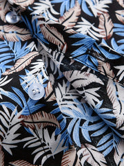Boys Feather Print Shirt for Vacation Beach Kids Summer Clothes