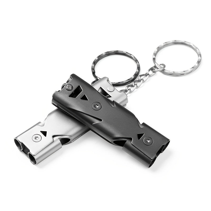 High Decibel Whistle Stainless Steel Keychain Pipe Outdoor Emergency Tool