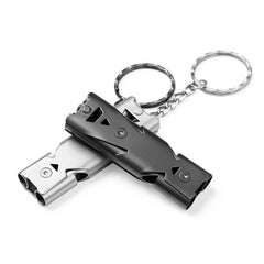 High Decibel Whistle Stainless Steel Keychain Pipe Outdoor Emergency Tool
