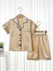 Boys Pajamas Set Short Sleeves Tops & Bottoms Comfortable Cozy Casual