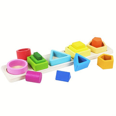 Wooden Sorting Stacking Toys Geometric Figure Building Educational Toys