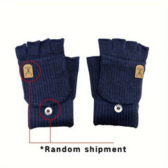 Winter Warm Gloves Half finger Knitted Velvet Touch Screen Gloves