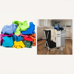 Laundry Storage Basket With Grids - Household Storage Organizer