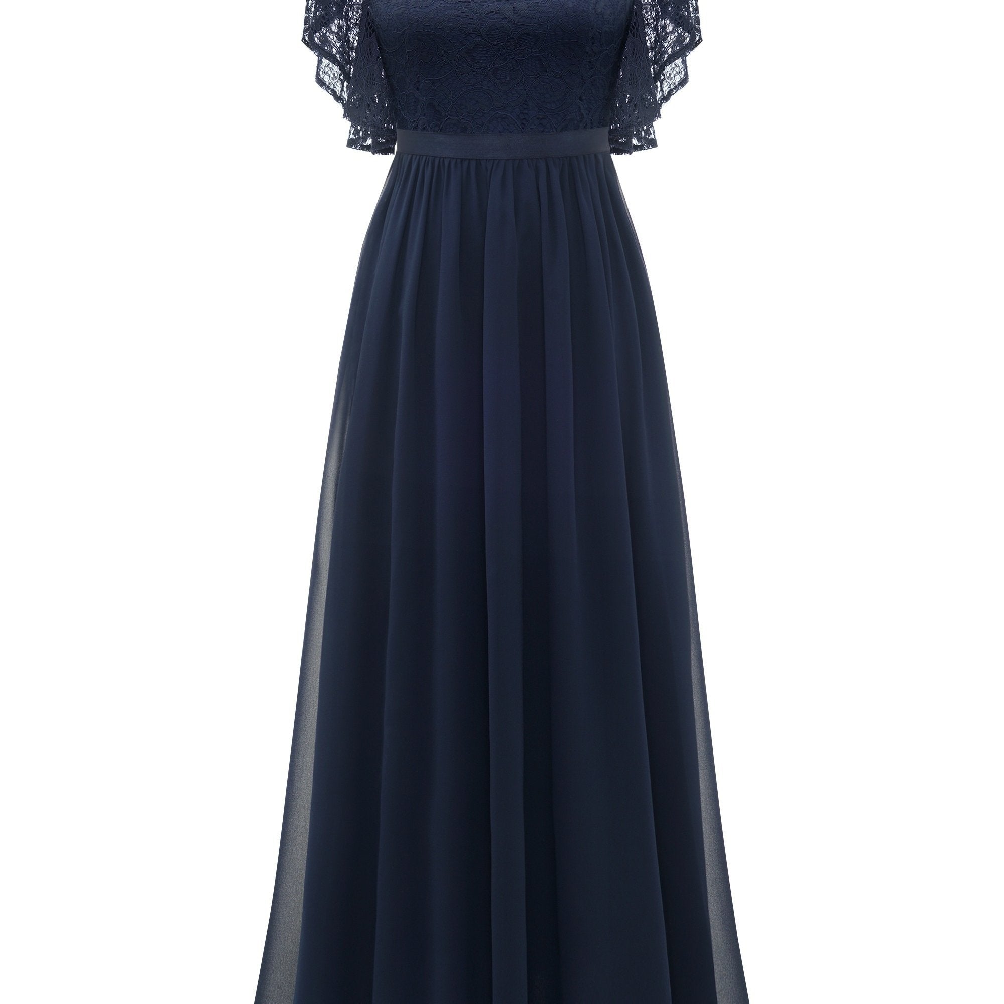 V Neck Ruffle Trim Bridesmaid Dress Aline Dress