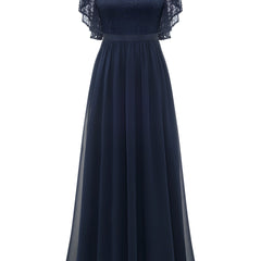V Neck Ruffle Trim Bridesmaid Dress Aline Dress