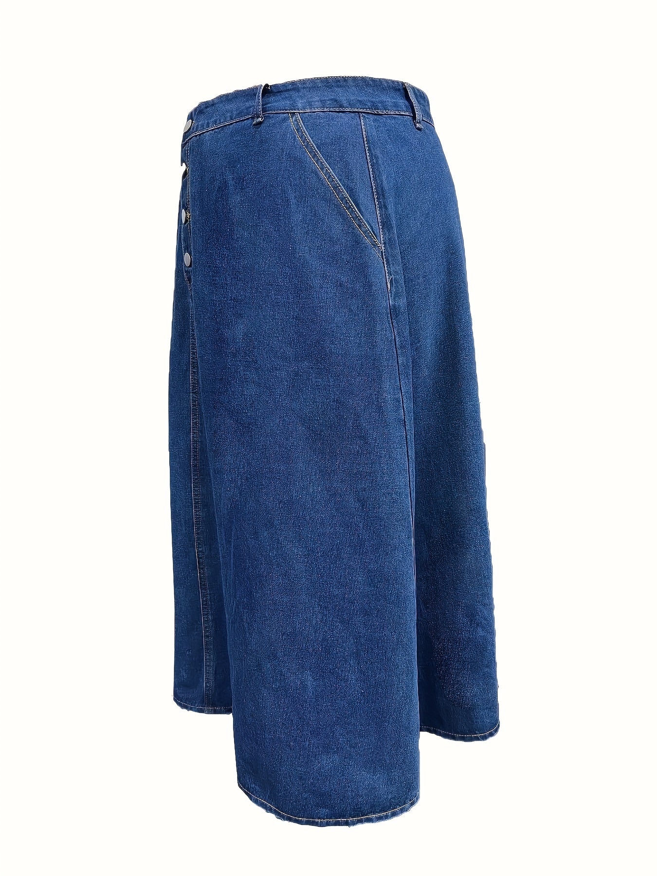Button Up Maxi Denim Skirt