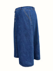 Button Up Maxi Denim Skirt