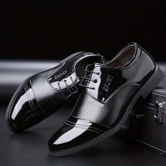 Men's Non Slip Round Toe Lace Up Dress Shoes for Wedding Party Business