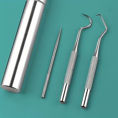 7pcs Stainless Steel Toothpick Dental Floss Oral Teeth Care Cleaning Tool