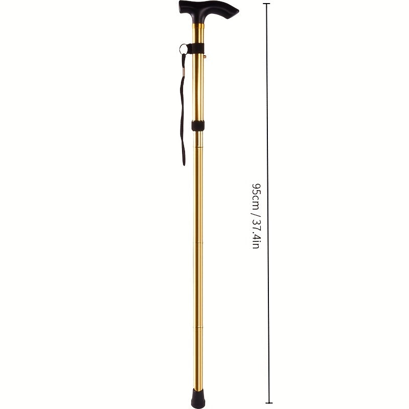 Foldable Lightweight Walking Stick Portable Trekking Pole Adjustable Height