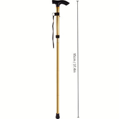 Foldable Lightweight Walking Stick Portable Trekking Pole Adjustable Height