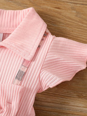 Baby Girls Plaid Bowknot Decor Dress Ruffled Sleeves Princess Dresses