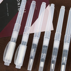 6pcs Watercolor Pens with Soluble Tips & Flat Brush Heads for Painting
