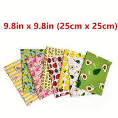 8pcs Fruit Series Cotton Fabric Squares for Patchwork Sewing Crafting