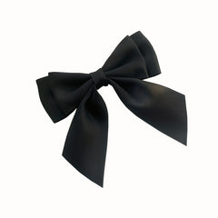 Satin Double Layer Bow Tie Solid Necktie Women's Dress Up Accessories