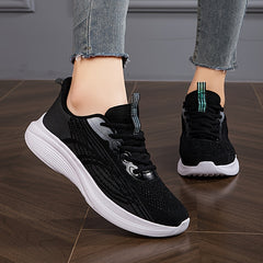 Women's Lace Up Sporty Running Shoes Breathable Mesh Sneakers