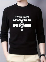 Slogan Print Knitted Sweater for Men