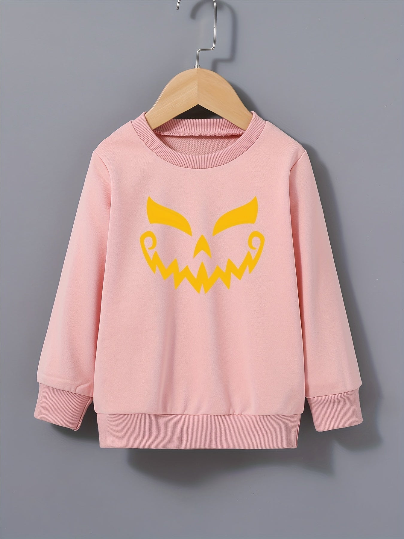 Boys Halloween Pumpkin Sweatshirt Long Sleeve Pullover