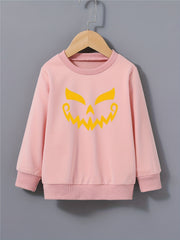 Boys Halloween Pumpkin Sweatshirt Long Sleeve Pullover