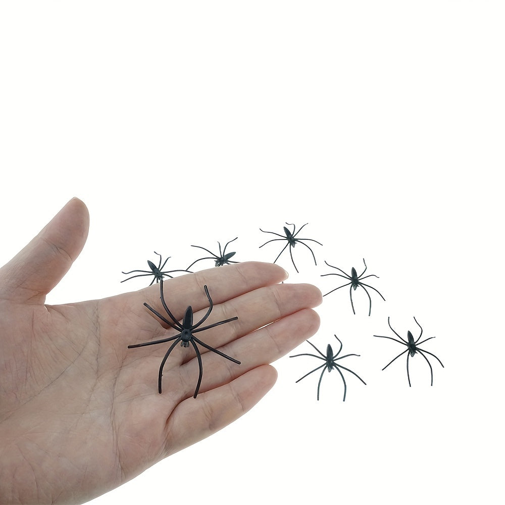 20 Spooky Plastic Spiders Halloween Decorations