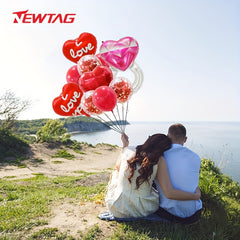 10pcs Rose Ring Shaped Balloons - Love Aluminum Film Balloons Set for Confetti