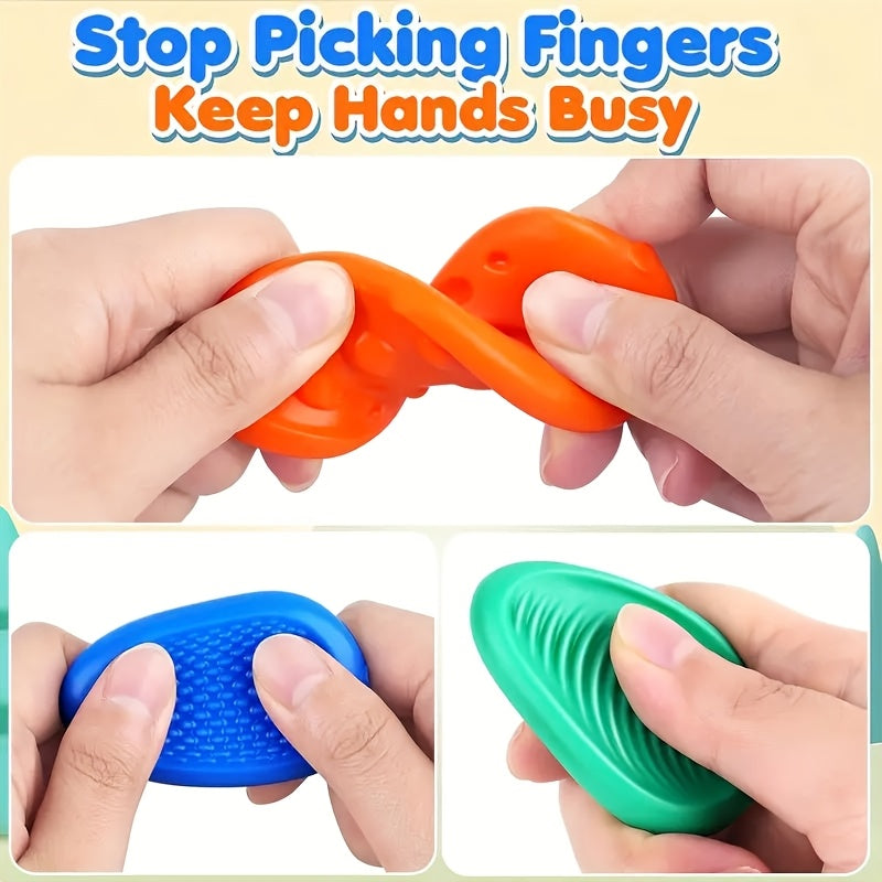 Soft Silicone Relax Stones Sensory Fidget Toys Halloween Christmas Winter