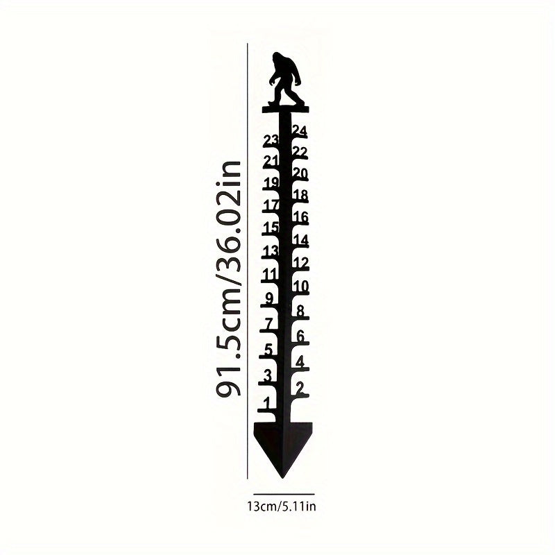 Metal Outdoor Snow Measuring Device 24-inch Yard Floor Insert