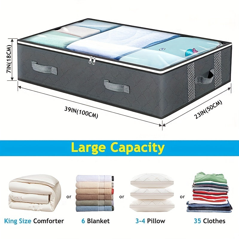 Underbed Clothes Quilt Organizer Non-woven Clear Storage