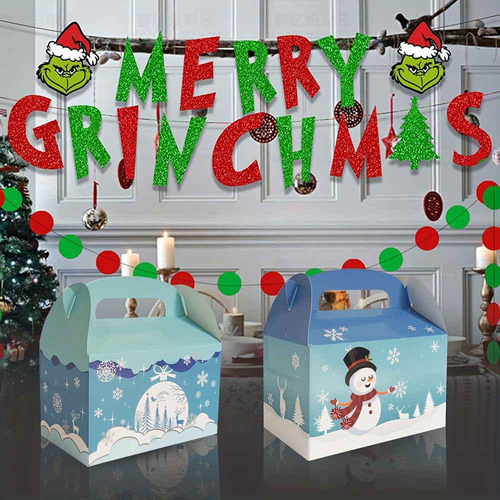 12pcs Snowflake Snowman Gift Boxes Christmas Thanksgiving Year Gift