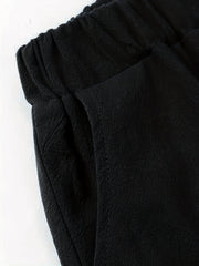 Toddler Boys Block Sweatpants Elastic Waist Cotton Thin Loose Casual