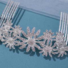 Girl's Princess Flower Rhinestone Hair Comb Fairy Headdress