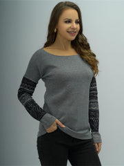 Women's Geo Pattern Colorblock Active Sweatshirt