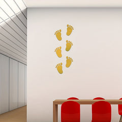 36pcs Acrylic 3D Mirror Sticker Baby Footprint Mirror Wall Stick