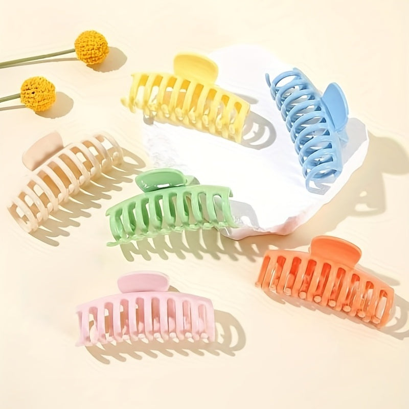 6pcs Solid Style Hair Claw Shark Claw Hair Accessory