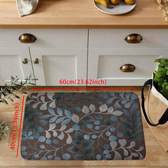 Waterproof Non Slip Kitchen Rug Floral Set
