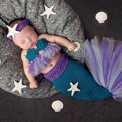 3 Piece Mermaid Photography Dress for Baby's First Swim