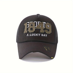 Breathable Baseball Cap Lucky Embroidered 1849 Patched Sun Hat