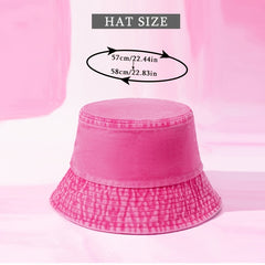 Solid Washed Bucket Hat Cotton Sun Hats Beach Travel Women Fisherman Cap