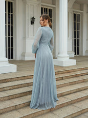 Floor Length Long Sleeve Dress for Party & Banquet