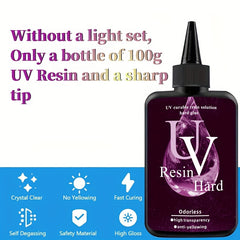 200g UV Resin Clear Hard Crystal Clear Epoxy Resin Upgraded Premixed UV Cure