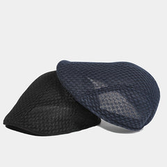 Breathable Mesh Summer Hat Adjustable Newsboy Beret Ivy Cap Cabbie Flat Cap