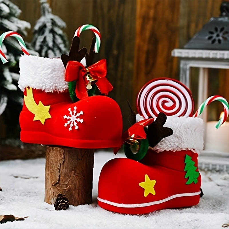 1pc Christmas Candy Boot Gift Bag Small Ornament Decoration