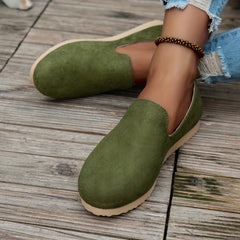 Women's Solid Loafers Casual Slip On Sneakers Comfortable Walking Shoes