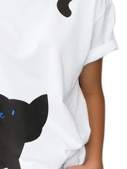 Kids Cat Graphic Short Sleeve T-shirt Summer Sports Clothes