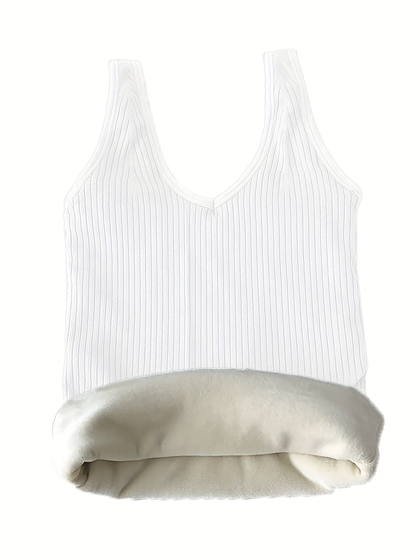 Plush Lined Thermal Underwear Top V Neck Tank