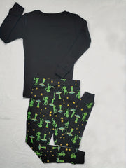 Toddler Boys Alien Embroidered Pajama Set Long Sleeve Top & Pants Sleepwear